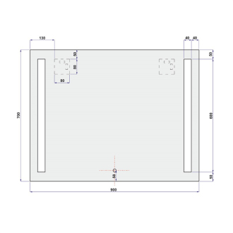 Zrcadlo 900x700 mm, LED osvětlení CN701