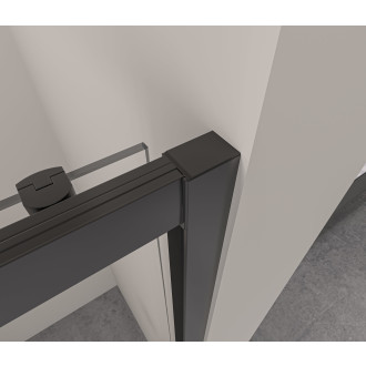 CERANO - Sprchové posuvné dveře Varone LINE L/P - 6 mm - černá matná, transparentní sklo - 130x195 cm