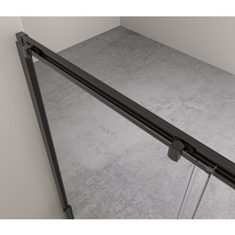 CERANO - Sprchové posuvné dveře Varone LINE L/P - 6 mm - černá matná, transparentní sklo - 140x195 cm