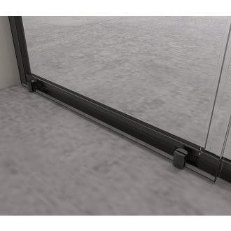 CERANO Sprchové posuvné dveře Varone LINE L/P černá mat, transparent sklo 90x195