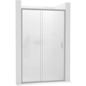 CERANO - Sprchové posuvné dveře Varone LINE L/P - 6 mm - chrom, mléčné sklo - 140x195 cm