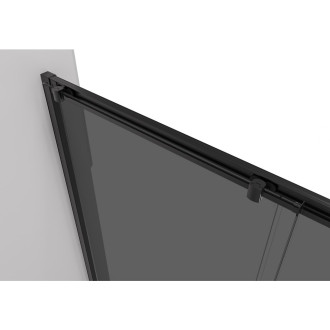 CERANO - Sprchové posuvné dveře Varone POINT L/P - 6 mm - černá matná, grafitové sklo - 100x195 cm