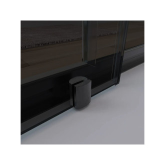 CERANO - Sprchové posuvné dveře Varone POINT L/P - 6 mm - černá matná, grafitové sklo - 110x195 cm