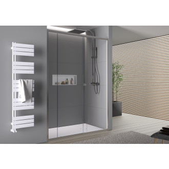 CERANO - Sprchové posuvné dveře Varone POINT L/P - 6 mm - chrom, transparentní sklo - 90x195 cm