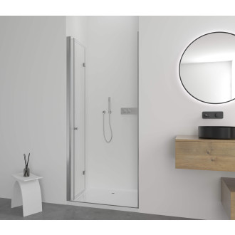 CERANO - Sprchové zalamovací dveře Volpe L/P - 6 mm - chrom, transparentní sklo - 80x190 cm