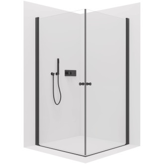 CERANO - Sprchový kout Antelo Duo L/P - 6 mm - černá matná, transparentní sklo - 75x70x190 cm - otočný