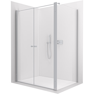 CERANO - Sprchový kout Antelo L - L/P - 6 mm - chrom, transparentní sklo - 120x30 cm - otočný