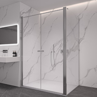 CERANO - Sprchový kout Antelo L - L/P - 6 mm - chrom, transparentní sklo - 76x30 cm - otočný