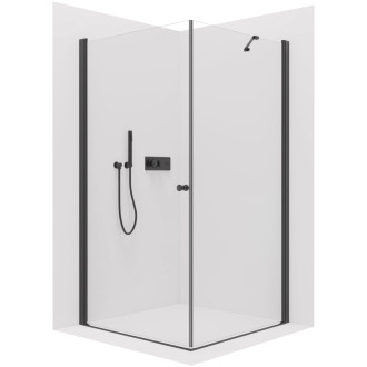 CERANO - Sprchový kout Antelo L/P - 6 mm - černá matná, transparentní sklo - 90x30x190 cm - otočný