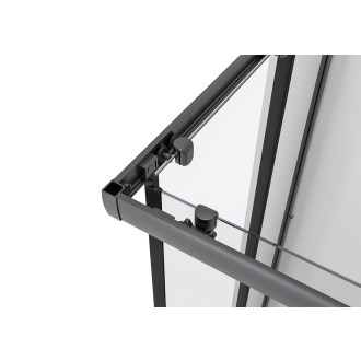 CERANO - Sprchový kout Fabrizio L/P - 5 mm - černá matná, transparentní sklo - 80x80x190 cm - posuvný