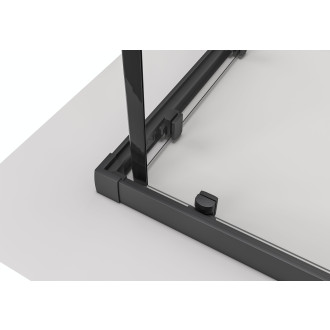 CERANO - Sprchový kout Fabrizio L/P - 5 mm - černá matná, transparentní sklo - 100x100x195 cm - posuvný