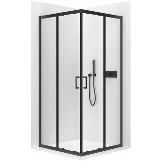 CERANO - Sprchový kout Fabrizio L/P - 5 mm - černá matná, transparentní sklo - 90x90x195 cm - posuvný
