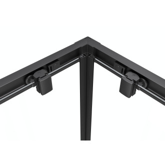 CERANO - Sprchový kout Fabrizio L/P - 5 mm - černá matná, transparentní sklo - 90x90x195 cm - posuvný