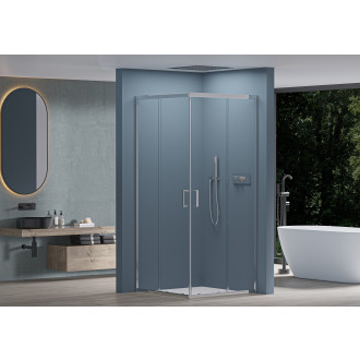 CERANO - Sprchový kout Fabrizio L/P - 5 mm - chrom, transparentní sklo - 80x80x195 cm - posuvný
