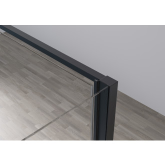 CERANO - Sprchový kout Ferri L/P - 6 mm - černá matná, transparentní sklo - 100x100x195 cm - pivotový