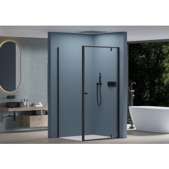 CERANO - Sprchový kout Ferri L/P - 6 mm - černá matná, transparentní sklo - 80x80x195 cm - pivotový