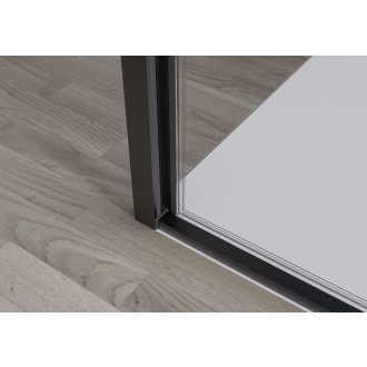 CERANO - Sprchový kout Ferri L/P - 6 mm - černá matná, transparentní sklo - 90x100x195 cm - pivotový