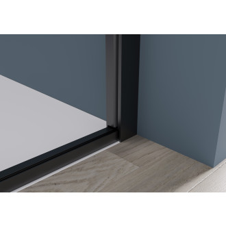 CERANO - Sprchový kout Ferri L/P - 6 mm - černá matná, transparentní sklo - 90x80x195 cm - pivotový