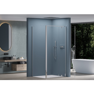 CERANO - Sprchový kout Ferri L/P - 6 mm - chrom, transparentní sklo - 80x100x195 cm - pivotový