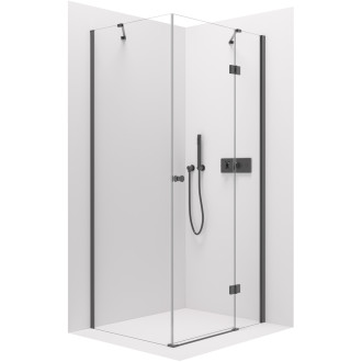 CERANO - Sprchový kout Marino L/P - 6 mm - černá matná, transparentní sklo - 120x100x190 cm - pantový