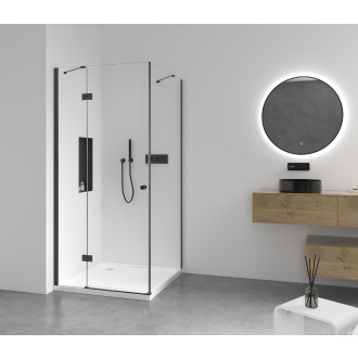 CERANO - Sprchový kout Marino L/P - 6 mm - černá matná, transparentní sklo - 120x80x190 cm - pantový