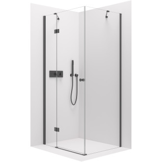 CERANO - Sprchový kout Marino L/P - 6 mm - černá matná, transparentní sklo - 90x90x190 cm - pantový
