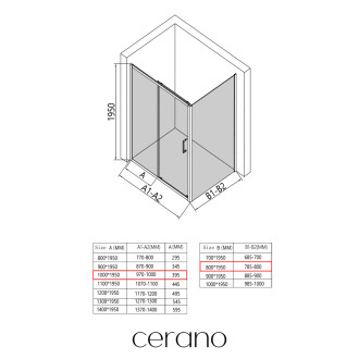 CERANO - Sprchový kout Orlano L/P - 5 mm - chrom, transparentní sklo - 100x80x195 cm - posuvný