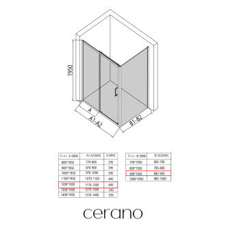 CERANO - Sprchový kout Orlano L/P - 5 mm - chrom, transparentní sklo - 120x90x195 cm - posuvný
