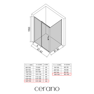 CERANO - Sprchový kout Orlano L/P - 5 mm - chrom, transparentní sklo - 140x100x195 cm - posuvný