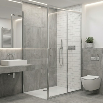 CERANO - Sprchový kout Orlano L/P - 5 mm - chrom, transparentní sklo - 90x100x195 cm - posuvný