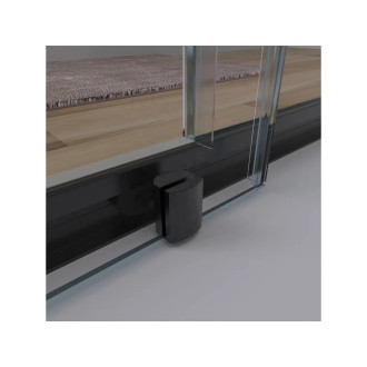 CERANO - Sprchový kout Orso L/P - 5 mm - čtvrtkruh - R550 - černá, transparentní sklo - 100x100x195 cm - posuvný