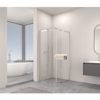 CERANO - Sprchový kout Orso L/P - 5 mm - čtvrtkruh - R550 - chrom, transparentní sklo - 80x80x195 cm - posuvný