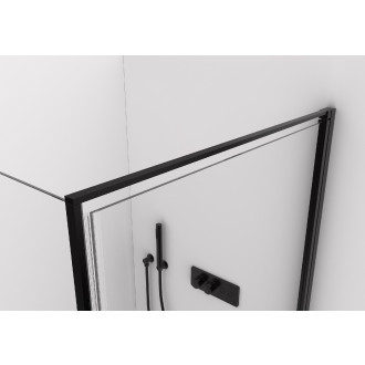 CERANO - Sprchový kout Porte L/P - 8 mm - černá matná, transparentní sklo - 100x100x195 cm - otočný