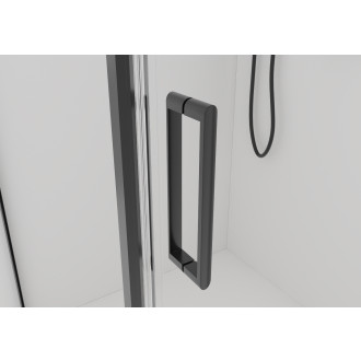 CERANO - Sprchový kout Porte L/P - 8 mm - černá matná, transparentní sklo - 80x100x195 cm - otočný