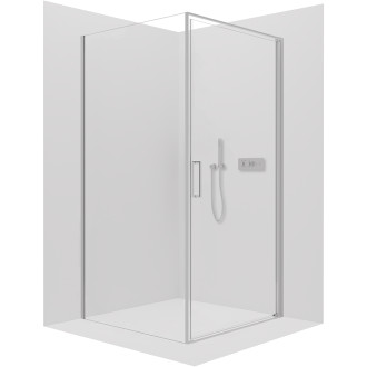 CERANO - Sprchový kout Porte L/P - 8 mm - chrom, transparentní sklo - 90x80x195 cm - otočný