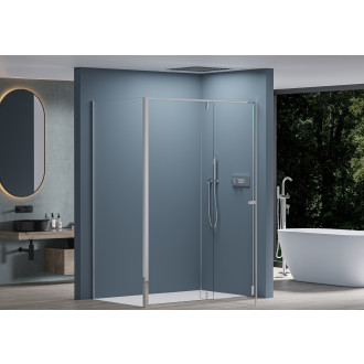 CERANO - Sprchový kout Santini L/P - 6 mm - chrom, transparentní sklo - 120x100x195 cm - pivotový
