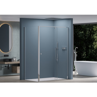 CERANO - Sprchový kout Santini L/P - 6 mm - chrom, transparentní sklo - 120x80x195 cm - pivotový