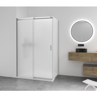 CERANO - Sprchový kout Santoro - levá - 6 mm - chrom, mléčné sklo - 120x80 cm - posuvný