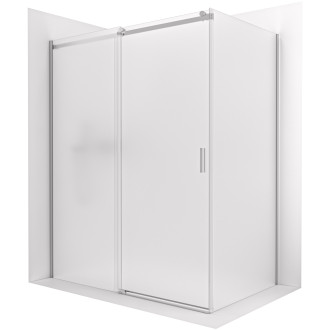 CERANO - Sprchový kout Santoro - levá - 6 mm - chrom, mléčné sklo - 130x80 cm - posuvný