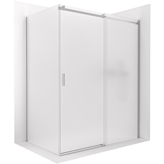 CERANO - Sprchový kout Santoro - pravá - 6 mm - chrom, mléčné sklo - 140x70 cm - posuvný