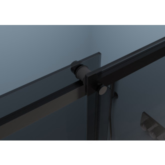 CERANO - Sprchový kout Santoro L/P - 6 mm - černá matná, grafitové sklo - 130x70x195 cm - posuvný