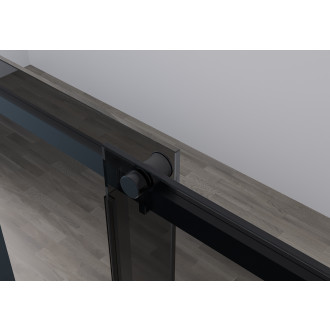 CERANO - Sprchový kout Santoro L/P - 6 mm - černá matná, grafitové sklo - 140x90x195 cm - posuvný