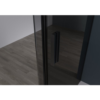 CERANO - Sprchový kout Santoro L/P - 8 mm - černá matná, grafitové sklo - 120x70x195 cm - posuvný