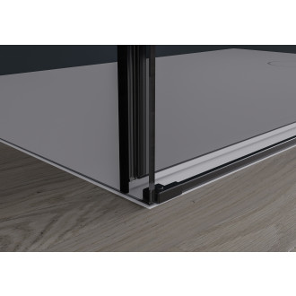 CERANO - Sprchový kout Santoro L/P - 8 mm - černá matná, grafitové sklo - 120x80x195 cm - posuvný