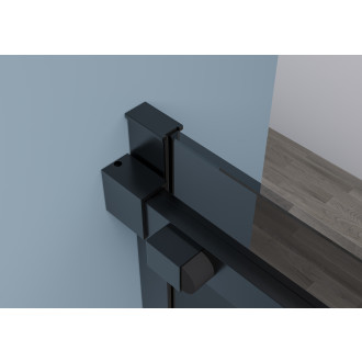 CERANO - Sprchový kout Santoro L/P - 8 mm - černá matná, grafitové sklo - 140x80x195 cm - posuvný