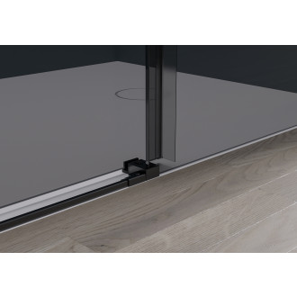 CERANO - Sprchový kout Santoro L/P - 8 mm - černá matná, grafitové sklo - 150x80x195 cm - posuvný