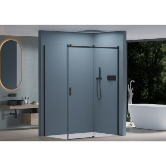 CERANO Sprchový kout Santoro L/P 8mm černá mat, transparent sklo 120x90 posuvný