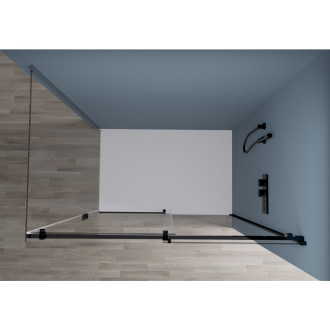 CERANO Sprchový kout Santoro L/P 8mm černá mat, transparent sklo 120x90 posuvný