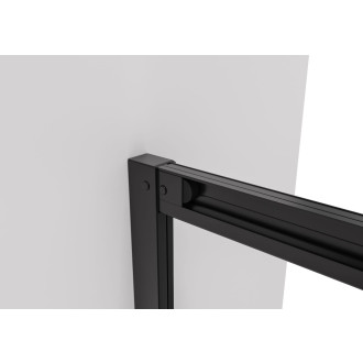 CERANO - Sprchový kout Varone LINE L/P - 6 mm - černá matná, transparentní sklo - 90x100x195 cm - posuvný