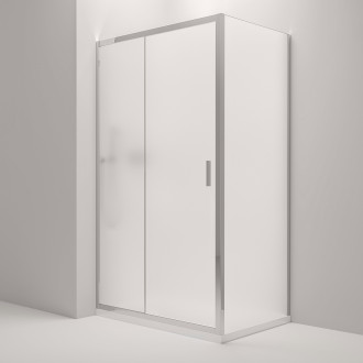 CERANO - Sprchový kout Varone LINE L/P - 6 mm - chrom, mléčné sklo - 110x80 cm - posuvný